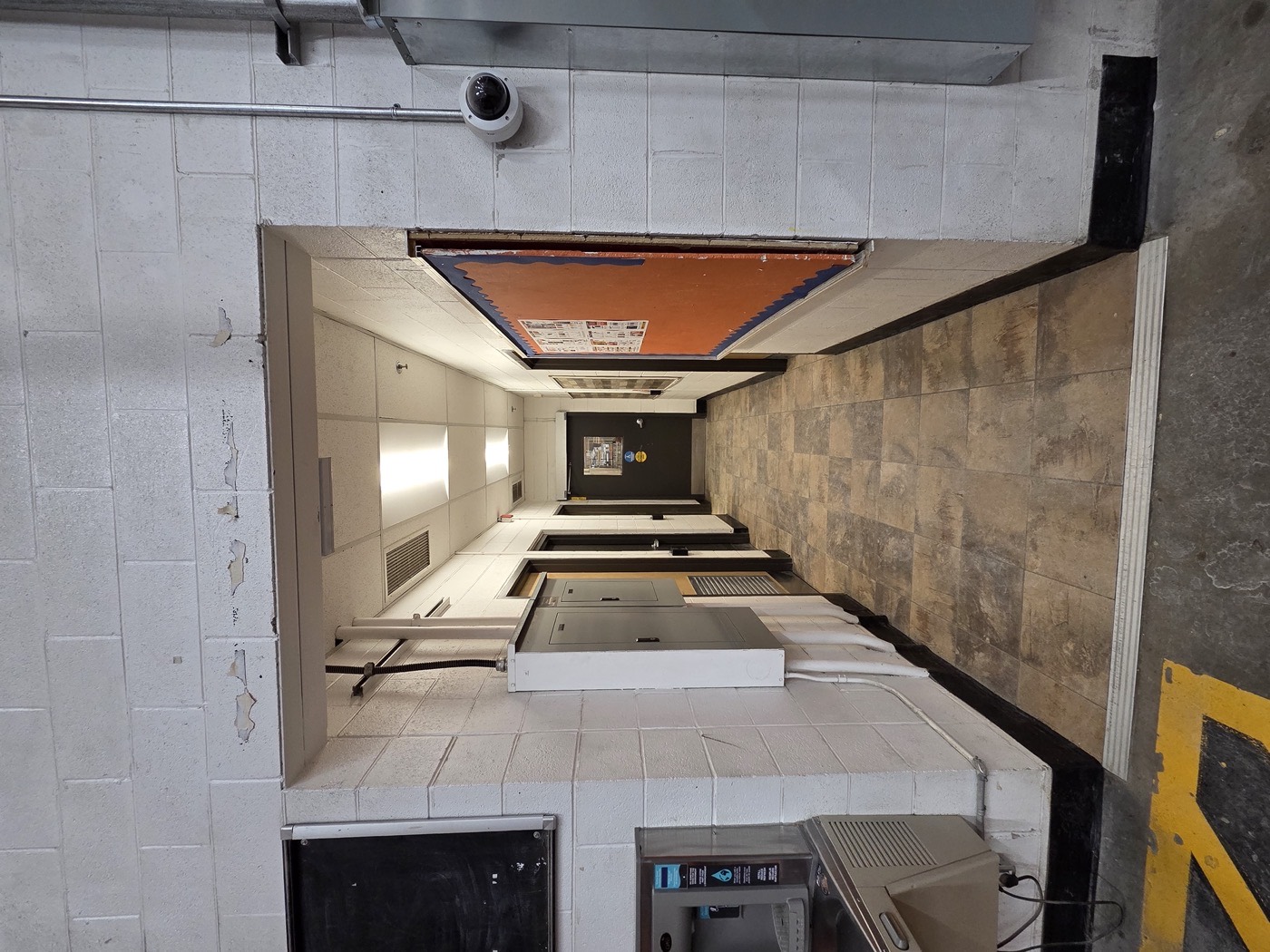 Corridor with a new electrical panel