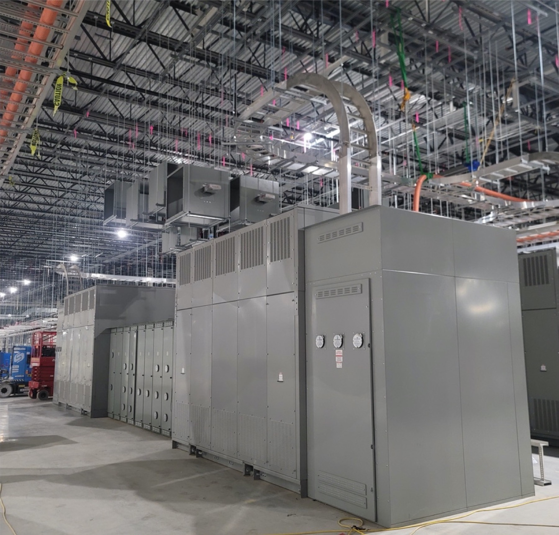 Switchgear line-up on a plant floor